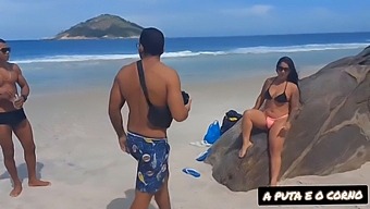 Two Black People Engage In Intense Sexual Activity During Photo Shoot On Nudism Beach