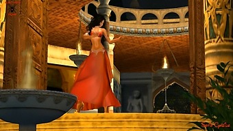 Fantasy Girl With A Red Belly Dances In A Steamy Video