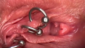Intense Close-Up Of My Pierced Clit And Vagina Until It'S Covered In Urine