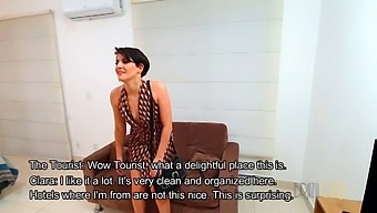 A Traveler From Out Of Town Has A Passionate Encounter With A Stunning Woman With Short Hair In The City Of Brazil